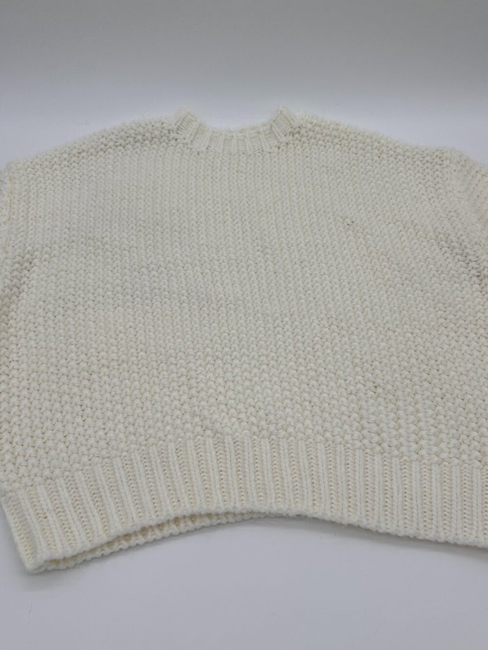 Altar'd State Chunky-Knit Pullover Sweater Cream White Large Women's